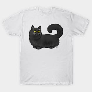 Cat -  Munchkin - Black Longhair T-Shirt